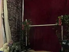 hotwife steffi sways in blue floral dress teasing her bare pussy