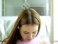 Effortlessly Beautiful Brunette SLIPS Into Steamy Shower Tease