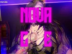 nova cane naughty goth girlfriend rides cock in lingerie licks pussy