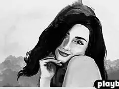 MILF brunette seksi Alexandra Belle sobek baju pose bugil panas outdoor!