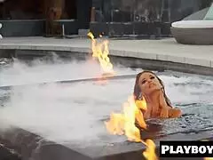 blonde brittney shumaker strips and dances sexy in playboy photoshoot