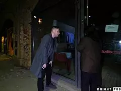 Peachy Alice Gags on Big Cock Deepthroat Then Fucks Customer Sloppy Moaning