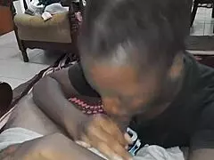 stepmom's busty ebony thot down low slurps mastermeat1's monster cock sloppy style—wanna join?