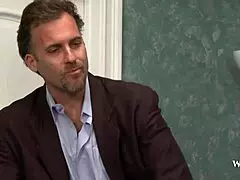 whornyfilms asian milf cheats rides computer guy's cock cowgirl while husband watches office