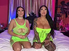 hey check out angela white and connie perignon sharing that monster cock in pov
