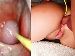 camera shoved deep in ass for intense anal creampie finish