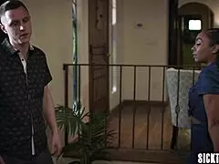 ebony milf cali caliente begs alex mack to mouth fuck her deepthroat in lingerie