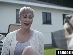 these sleazy parents just can't resist pounding their teen stepdaughter's bff in a wild old young threesome