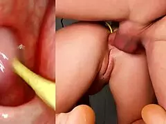 camera shoved deep in ass for intense anal creampie finish