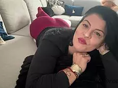 Latina Brunette Milf Strains Hard for Intense Farting Facial Expressions