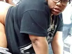 Wanna see nerdy fat-ass ebony get pounded in public park?
