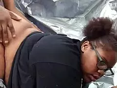 Wanna see nerdy fat-ass ebony get pounded in public park?