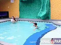 stepson rams my ass wildly while fingering pussy rough creampie finish