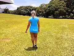 Luna Oliveira flaunts her ass for public anal in forbidden spots then pees post-orgasm