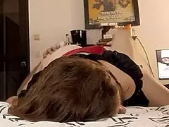 French Amateur Satin Dress Slut Gives Deepthroat Rimjob Before Doggystyle ATM