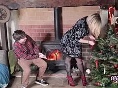 imagine stepmom's magic christmas moans as stud installs decorations then pounds her deep