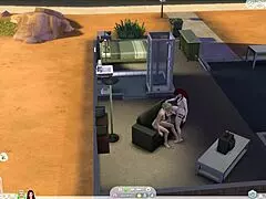 damn, pegging my sis hard with strapon in sims 4 lesbian toy action