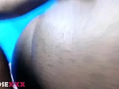 Chubby black BBW neighbor squirts as big black cock chokes her throat part 2