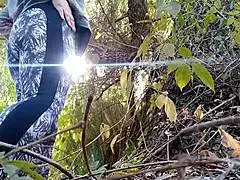 Mature Stepmom Pounds Her Wet Pussy Doggystyle in the Wild Outdoors!