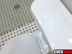 Milf wife tempts plumber as cuck husband watches