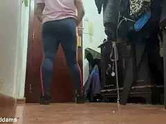 WOW hairy latina mommy's feet caught on secret cam backstage with daddy!