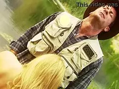 my heart races watching this horny milf hook that fisherman's throbbing rod outdoors