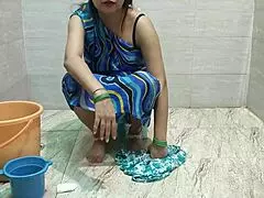 Stepmom Sucks and Fucks Stepson Deepthroat While Washing Clothes – Dirty Talk Indian Mommy!