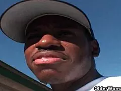 Mature blonde milf takes interracial pounding from huge black cock in hardcore session