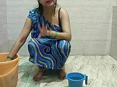 Stepmom Sucks and Fucks Stepson Deepthroat While Washing Clothes – Dirty Talk Indian Mommy!