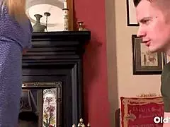 Sam Bourne dives into British mature Megan Milly's shaved pussy for intimate missionary riding and deepthroat