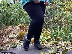 i can't believe this hot mature in leggings pees doggystyle over me