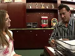 Dahlia Sky Craves Cock as Teen Babysitter Bent Over in Fishnets for Deepthroat and Gaping Anal on Bed