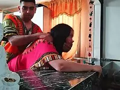 stepmom's wet indian pussy gets pounded rough right in our kitchen...