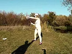 Autumn sport milf Frina strips naked public badminton lover doggystyle big ass