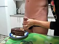 milf cougar feeds cock food before cfnm creampie cumshot