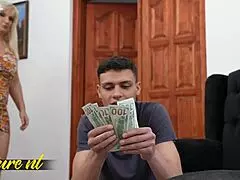 Caught her son's best friend stealing now fucking his shaved pussy raw!