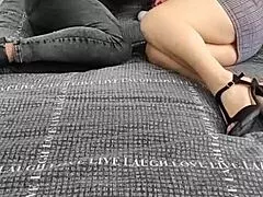 Hot mature French babe with transsexual in stockings!!