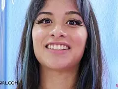 ever wonder what her first time felt like this brunette spills all