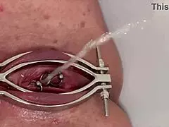 Aqua Pola unleashes powerful piss streams in eight outdoor pierced pussy clips