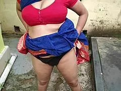 Step Mom Pees Backyard Then Quick Outdoor Fuck Ends with Cum on Huge Tits