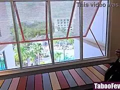 stepson bends stepmom over for anal during vacation