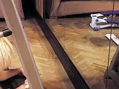 BLONDE MILF TEMPTS ASIAN STEPSON GYM LINGERIE RIDE COWGIRL TABOO PUSSY!