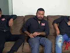 Golosa the fiery redhead Venezuelan tests two Peruvian newbies in steamy casting threesome with riding and deepthroat