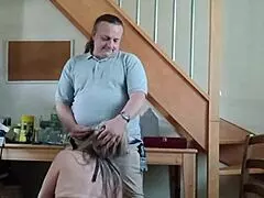 French Slave Strips Blows And Orgasms In Bondage Humiliation Outdoors!