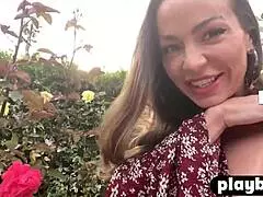 abigail mac's fake big tits babe fingers pussy solo after posing naked hot body