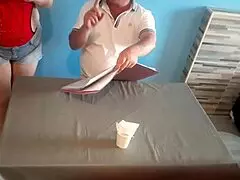 oh man i swear this naked curvy brunette waitress maid lets restaurant guest eat from her navel submissive domination girl next door