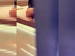 holy shit spying on my horny madrastra's huge curvy ass shaking makes me jerk my monster cock rough cowgirl style!!