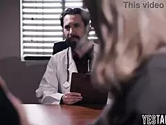 cunning doctor rams big tits milf's pussy and titty fucks her in front of cuckold husband at hospital POV