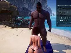 oh man, big ass curvy redhead milf sonia takes huge black cock on beach and squirts everywhere!