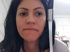 sexy latina maid washes dishes with huge tits out and big ass shaking for monster cock massage